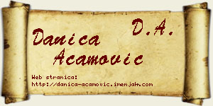 Danica Acamović vizit kartica